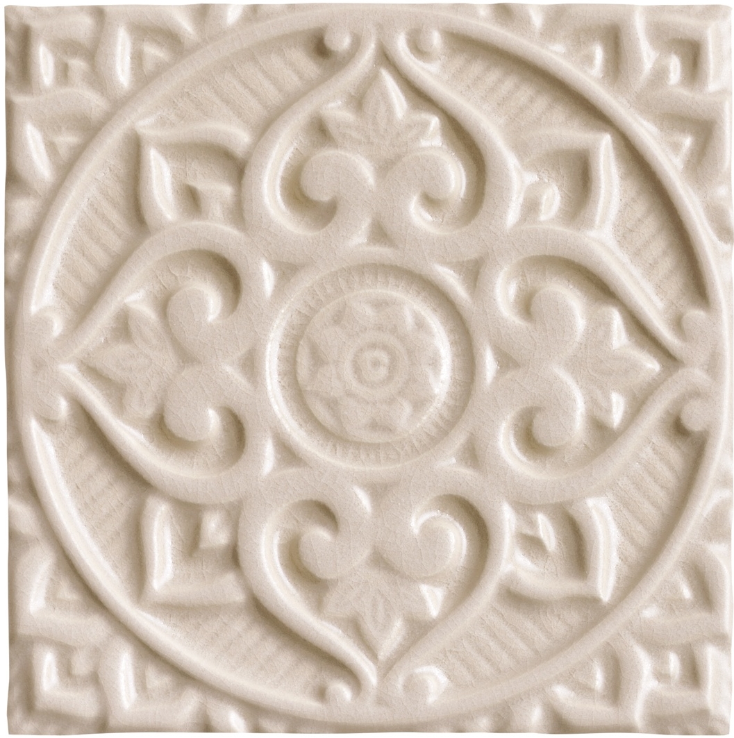 Керамическая плитка Adex Earth Relieve Mandala Energy Fawn ADEH4008, цвет бежевый, поверхность структурированная, квадрат, 150x150