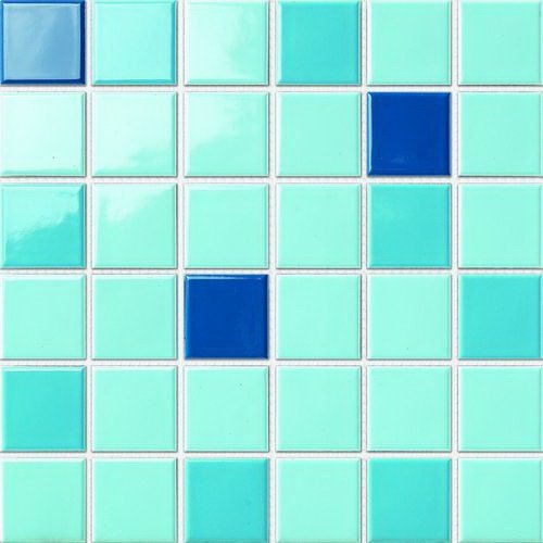 Мозаика NS Mosaic PW4848-01, цвет голубой, поверхность глянцевая, квадрат, 306x306