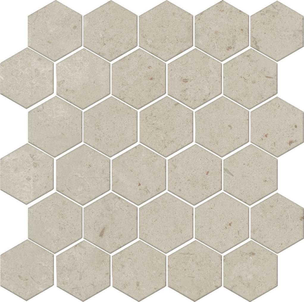 Мозаика Kerama Marazzi Карму бежевый натуральный из 30 частей 63008, цвет бежевый, поверхность матовая, шестиугольник, 297x298
