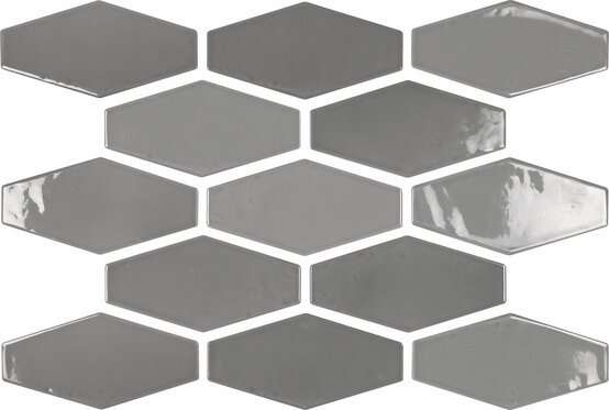 Керамическая плитка APE Harlequin Grey A035849, цвет серый, поверхность глянцевая, шестиугольник, 100x200