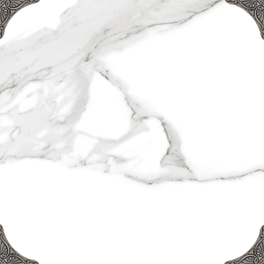 Керамогранит Cube Ceramica Statuario Flex, цвет белый, поверхность полированная, квадрат, 600x600