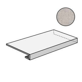 Ступени Sant Agostino GR.A.D.120 Set Concrete Pearl CSAGADCP12, цвет серый, поверхность матовая, прямоугольник с капиносом, 330x1200