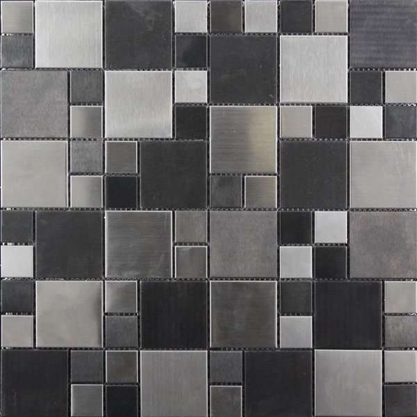 Мозаика Natural Mosaic Metall MM-19 (Нержавеющая сталь), цвет серый, поверхность матовая, квадрат, 298x298
