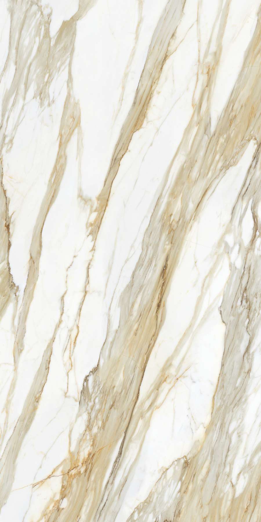 Широкоформатный керамогранит ABK Calacatta Borghini FullVein3D Slab A 20mm Lux PF60013339, цвет белый бежевый, поверхность полированная, прямоугольник, 1635x3230