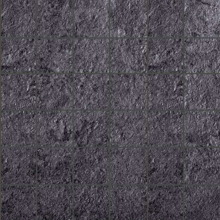Мозаика La Fabbrica I Quarzi Antracite Su Rete 962RI9, цвет чёрный, поверхность матовая, квадрат, 300x300