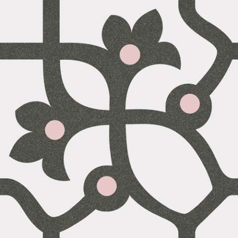 Декоративные элементы Vives 1900 Jujol Grafito, цвет разноцветный, поверхность матовая, квадрат, 200x200