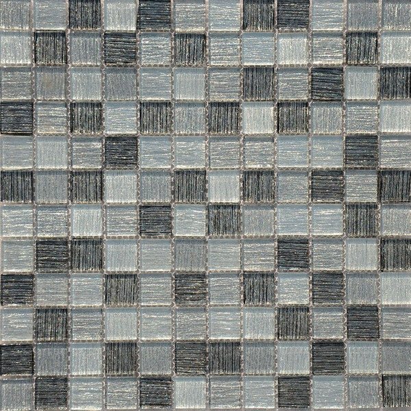 Мозаика Caramelle Mosaic Silk Way Black Tissue (Стекло), цвет серый, поверхность глянцевая, квадрат, 298x298