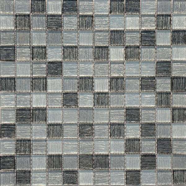 Мозаика Caramelle Mosaic Silk Way Black Tissue (Стекло), цвет серый, поверхность глянцевая, квадрат, 298x298