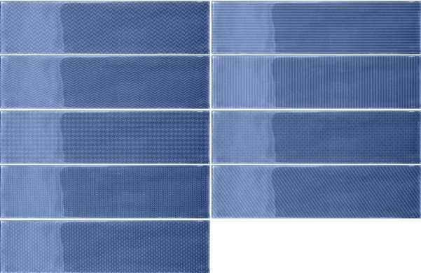 Декоративные элементы Wow Gradient Decor Indigo Gloss 109326, цвет синий, поверхность глянцевая, прямоугольник, 75x300