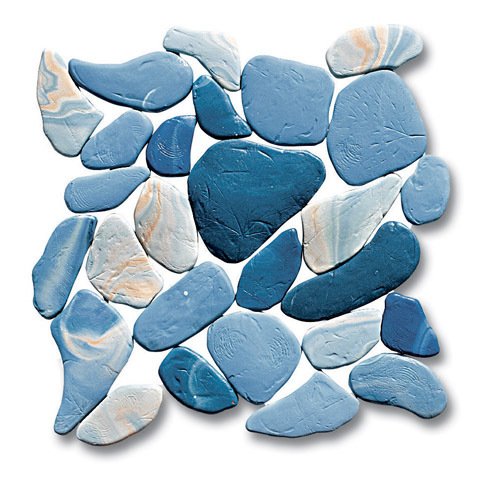 Мозаика Ker-av I Sassi di Sassuolo Piatto Mix Blue Onda KER-3032, цвет голубой, поверхность матовая, квадрат, 300x300