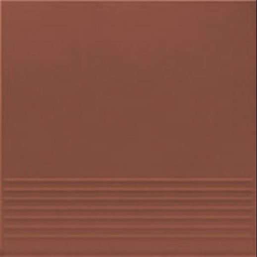 Ступени Opoczno Simple Red Stopnica Prosta, цвет терракотовый, поверхность матовая, квадрат, 300x300