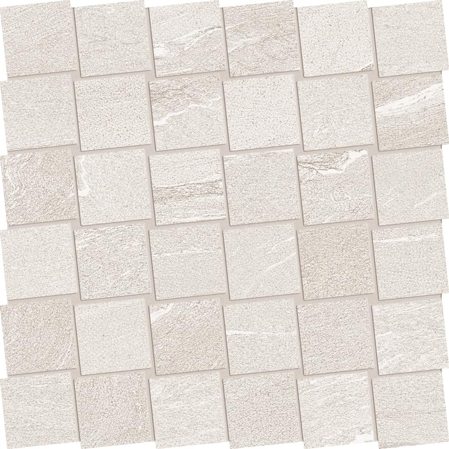 Мозаика Ergon Stone Talk Mosaico Dado Martellata White Naturale EDRE, цвет белый, поверхность натуральная, квадрат, 300x300