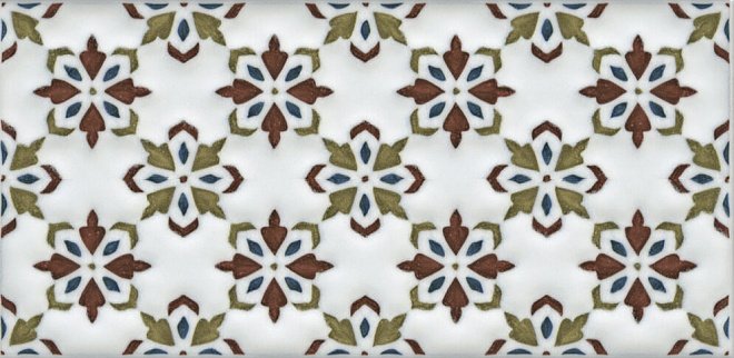 Бордюры Kerama Marazzi Декор Клемансо орнамент STG\B619\16000, цвет разноцветный, поверхность глянцевая, прямоугольник, 74x150