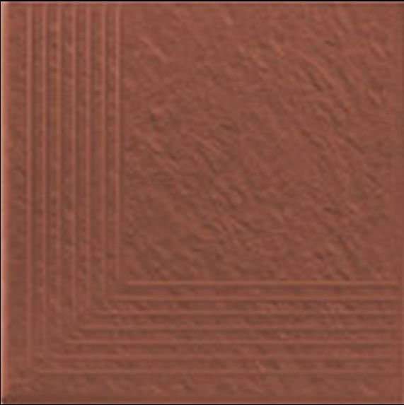 Ступени Opoczno Simple Red Stopnica Narozna 3-D, цвет терракотовый, поверхность структурированная, квадрат, 300x300