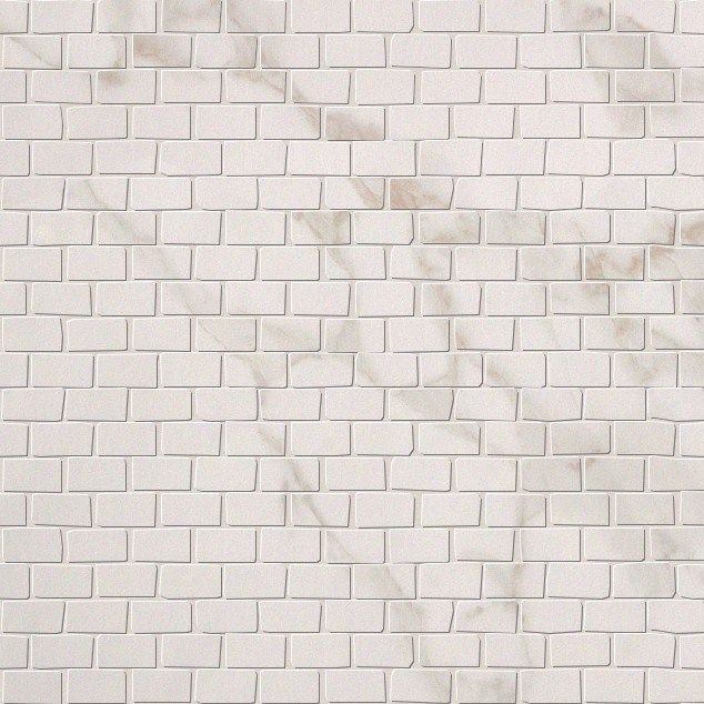 Мозаика Fap Roma Brick Calacatta Mosaico, цвет белый, поверхность полированная, под кирпич, 300x300