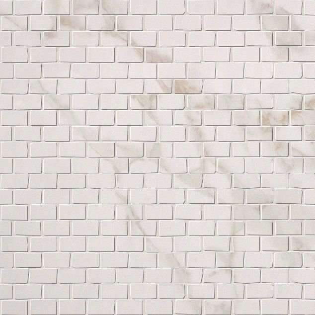 Мозаика Fap Roma Brick Calacatta Mosaico, цвет белый, поверхность полированная, под кирпич, 300x300