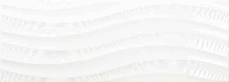 Керамическая плитка Navarti Flat Ondas Blanco Brillo, цвет белый, поверхность глянцевая, прямоугольник, 250x700