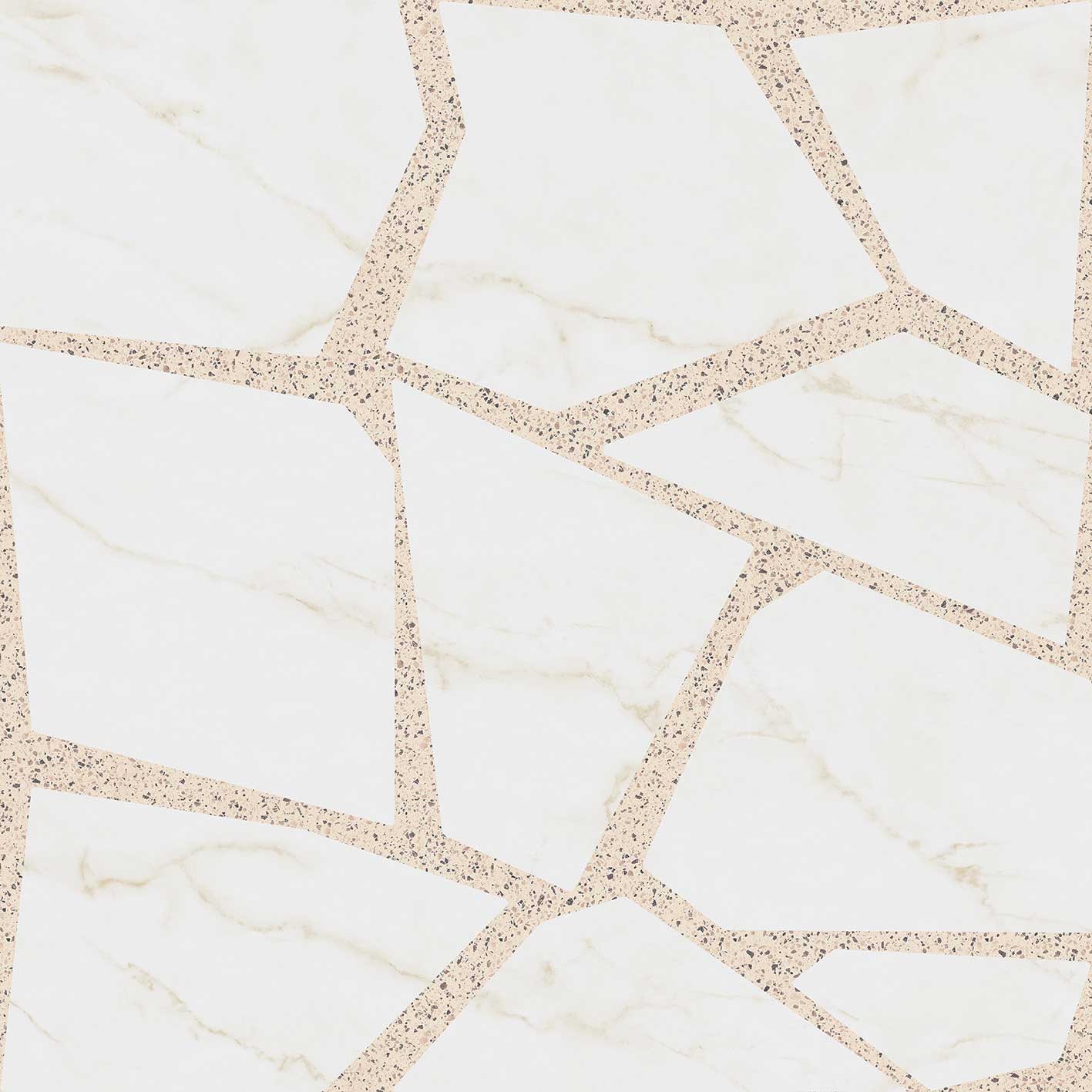 Керамогранит Керамин Канцоне 3Д, цвет белый бежевый, поверхность сатинированная, квадрат, 600x600