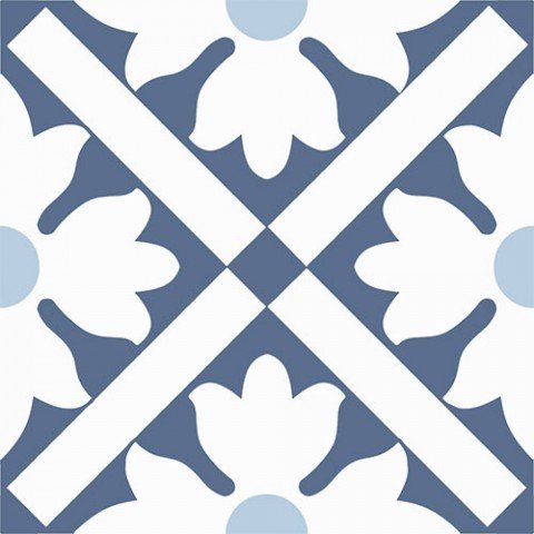 Декоративные элементы Vallelunga Colibri Blu Dec B6 6000343, цвет синий, поверхность матовая, квадрат, 125x125