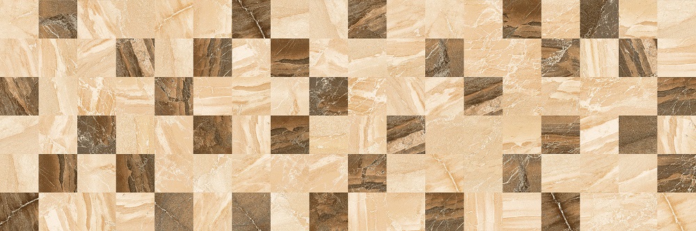 Керамическая плитка Kerasol Persia Mosaico Oro Rectificado, цвет коричневый бежевый, поверхность глянцевая, прямоугольник, 300x900