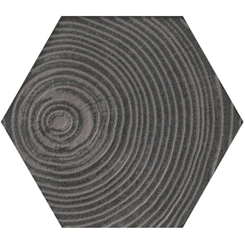Керамогранит Settecento Matiere Hexa-Stile Arbre Grey, цвет серый, поверхность матовая, шестиугольник, 126x110