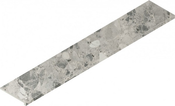 Ступени Italon Continuum Stone Grey Scalino Frontale 620070002345, цвет серый, поверхность матовая, прямоугольник, 330x1600