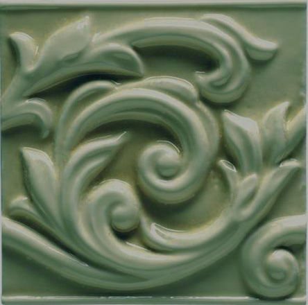 Декоративные элементы Grazia Essenze Voluta Pino VO05, цвет зелёный, поверхность глянцевая, квадрат, 130x130