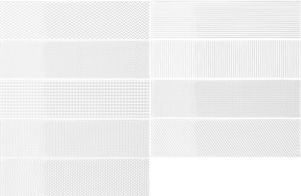 Декоративные элементы Wow Gradient Decor White Gloss 109165, цвет белый, поверхность глянцевая, прямоугольник, 75x300