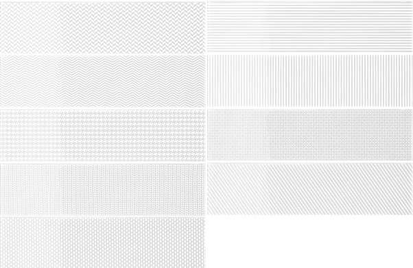 Декоративные элементы Wow Gradient Decor White Gloss 109165, цвет белый, поверхность глянцевая, прямоугольник, 75x300