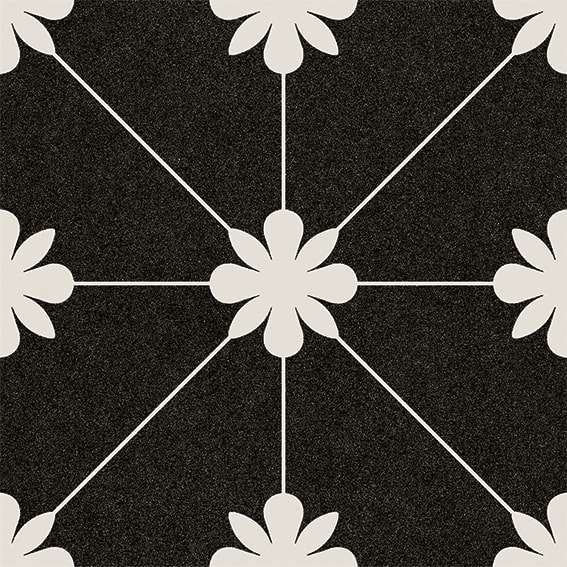 Керамогранит Vives Bali Tuban Antracita, цвет чёрно-белый, поверхность матовая, квадрат, 200x200