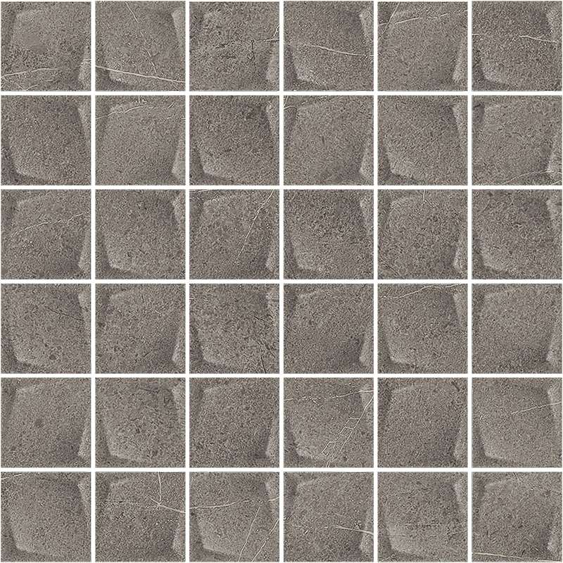 Мозаика Paradyz Minimal Stone Grafit Mozaika Prasowana K.4,8X4,8, цвет серый, поверхность структурированная, квадрат, 298x298
