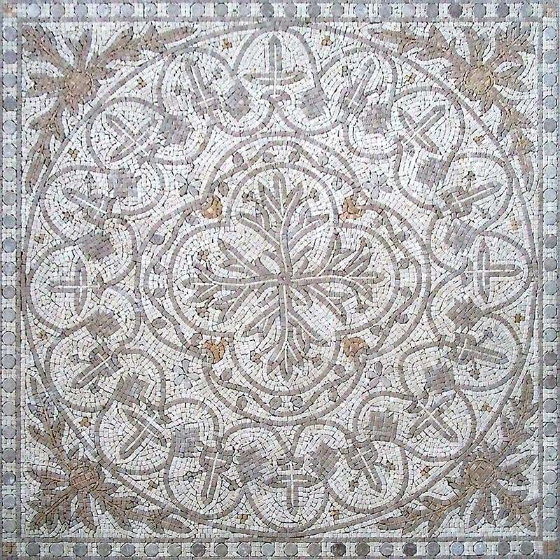 Декоративные элементы Natural Mosaic Мозаичные ковры PH-22, цвет бежевый, поверхность глянцевая, квадрат, 1220x1220