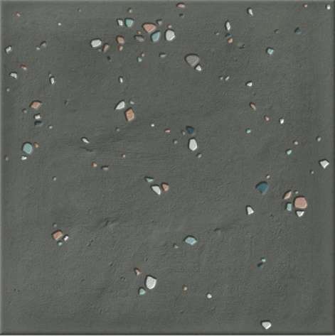 Керамогранит Wow Stardust Pebbles Nero 126394, цвет чёрный, поверхность матовая, квадрат, 150x150