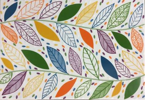 Декоративные элементы Керамин Фреско Декор Цветные Листья, цвет разноцветный, поверхность глянцевая, прямоугольник, 275x400