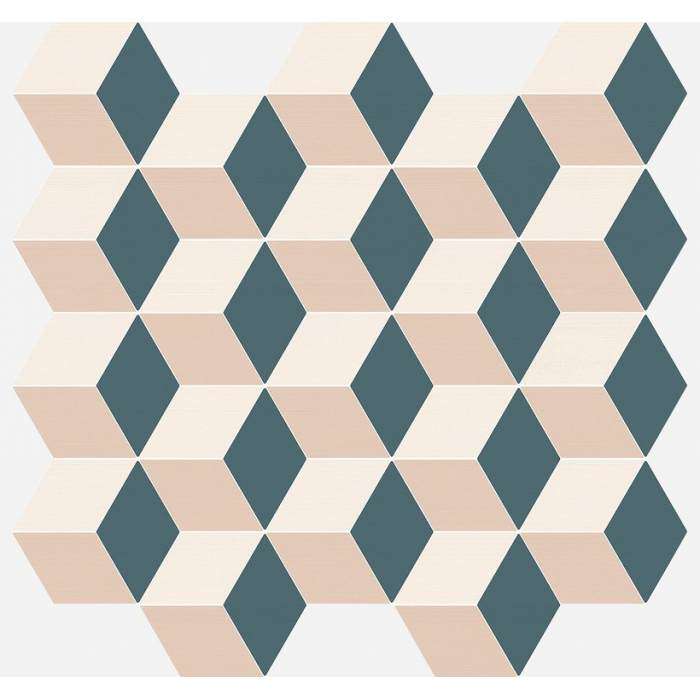 Мозаика Italon Element Silk Mosaico Cube Cold 600110000786, цвет разноцветный, поверхность матовая, прямоугольник, 305x330