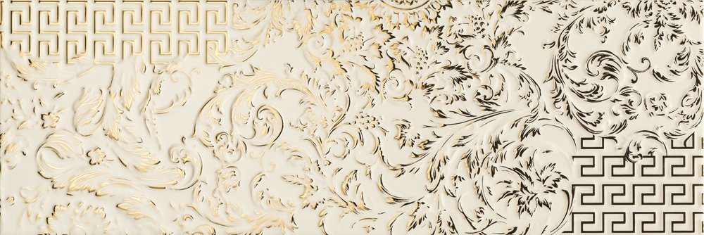 Декоративные элементы Versace Gold Patchwork Crema Oro 68802, цвет бежевый, поверхность глянцевая, прямоугольник, 250x750