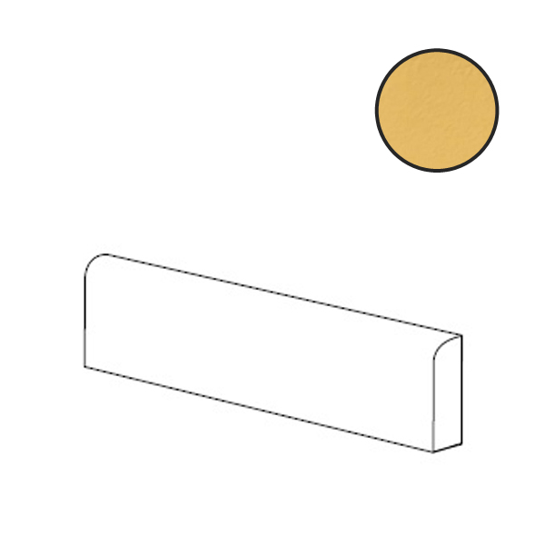 Керамическая плитка Бордюры Ergon Abacus Becco Civetta Matt Senape ELK2, цвет жёлтый, поверхность матовая, прямоугольник, 75x200
