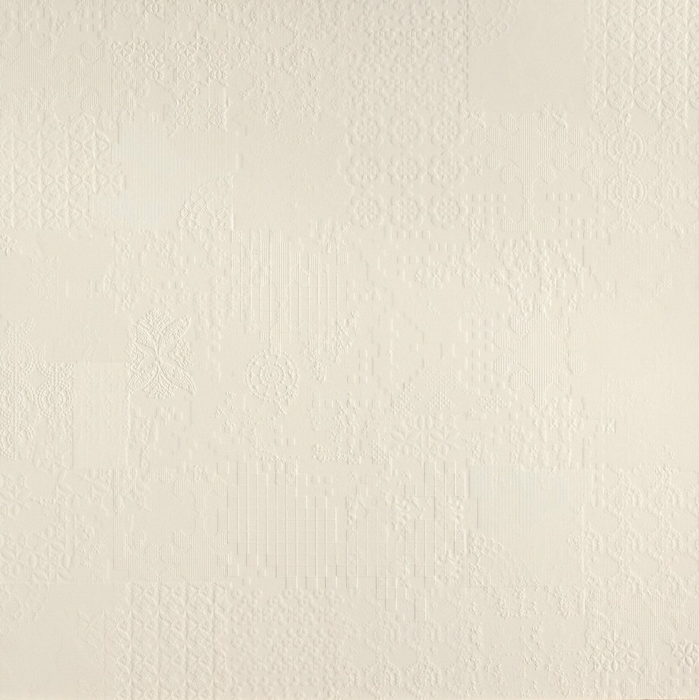 Керамогранит Mutina Dechirer Decor Bianco PUDD01, цвет белый, поверхность матовая, квадрат, 1200x1200