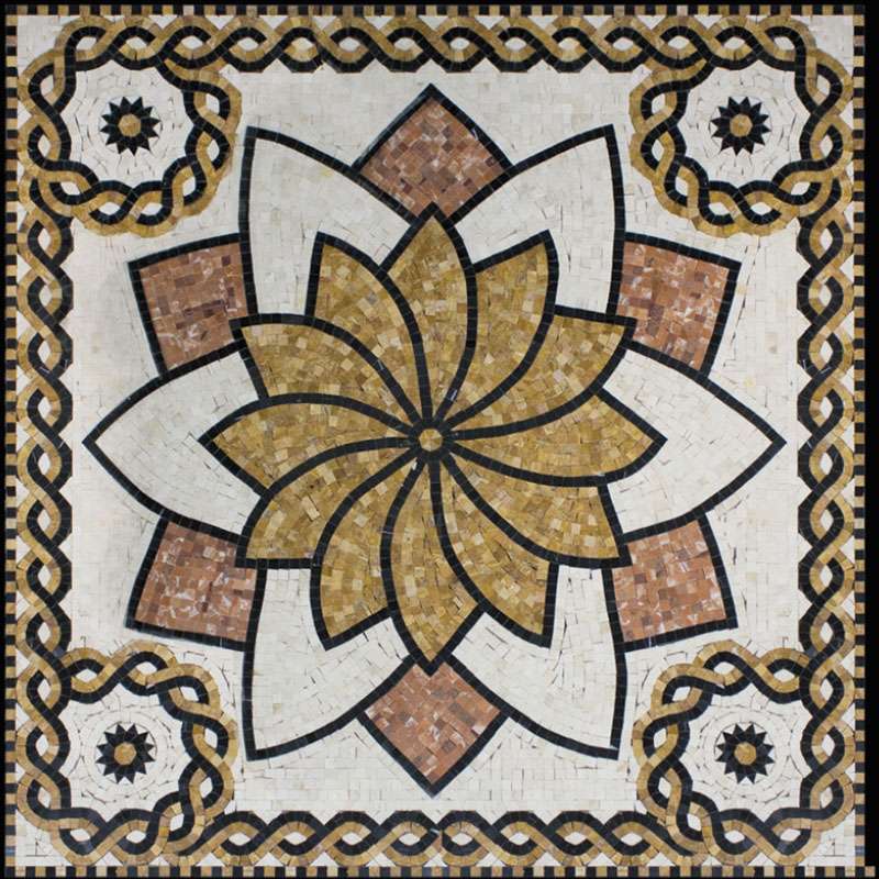 Мозаика Natural Mosaic Мозаичные ковры PH-06 (MBD-015), цвет разноцветный, поверхность полированная, квадрат, 1000x1000