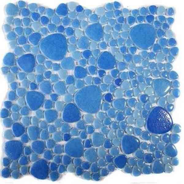 Мозаика Chakmaks Pebble D.206, цвет синий, поверхность глянцевая, квадрат, 290x290