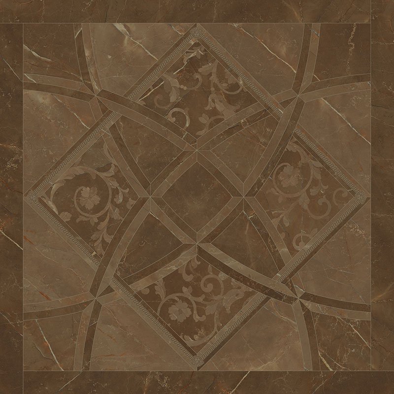 Декоративные элементы Versace Emote Intarsio Pulpis Marrone 262533, цвет коричневый, поверхность полированная, квадрат, 780x780