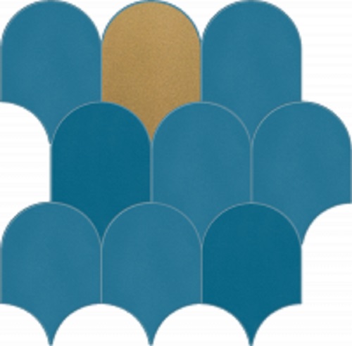Керамогранит Coliseumgres Lifestyle Blue Mos.Loop 600110000943, цвет коричневый синий, поверхность матовая, чешуя, 310x320