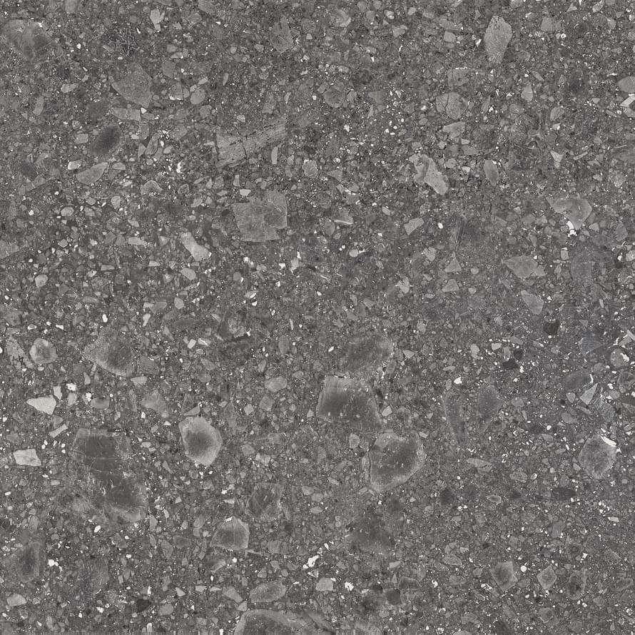 Керамогранит Ergon Lombarda Nero Lappato E06Y, цвет чёрный, поверхность лаппатированная, квадрат, 600x600
