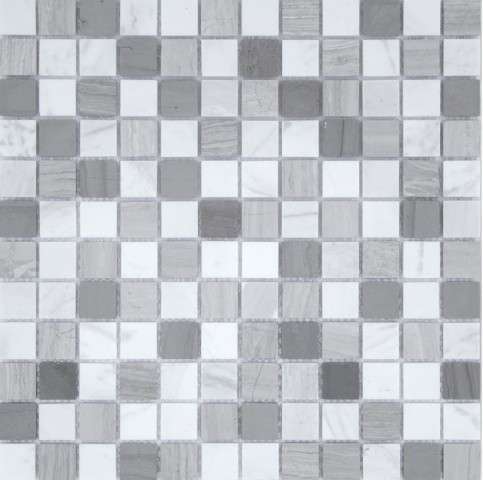 Мозаика Caramelle Mosaic Pietrine Pietra Mix 3 Mat 23X23 4mm, цвет серый, поверхность матовая, квадрат, 298x298