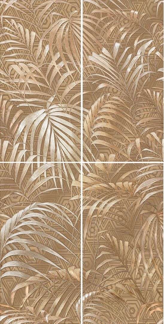 Панно Нефрит керамика Фёрнс 06-01-1-46-05-15-1600-1, цвет коричневый, поверхность глянцевая, прямоугольник, 600x1200