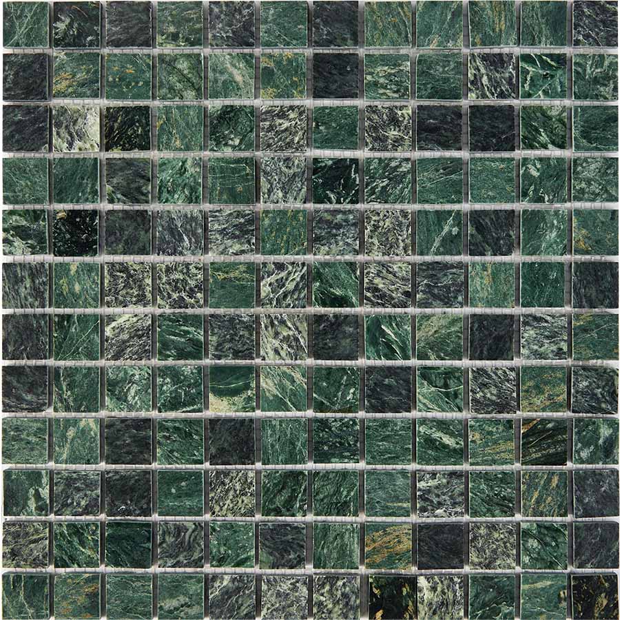 Мозаика Pixel Mosaic PIX215 Мрамор (23x23 мм), цвет бирюзовый, поверхность глянцевая, квадрат, 305x305