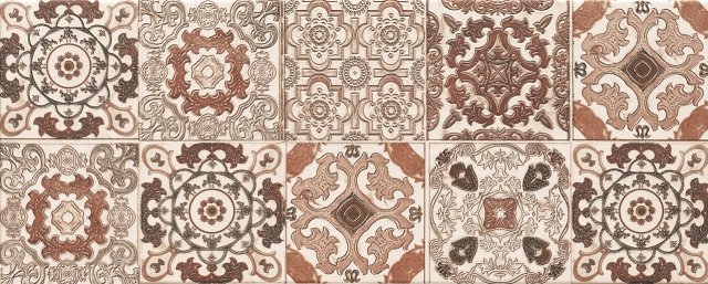 Декоративные элементы Ceranosa Decor Samarkanda, цвет коричневый, поверхность глянцевая, прямоугольник, 235x580
