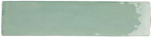 Керамическая плитка Bestile Bellini Turquesa, цвет зелёный, поверхность глянцевая, под кирпич, 75x300