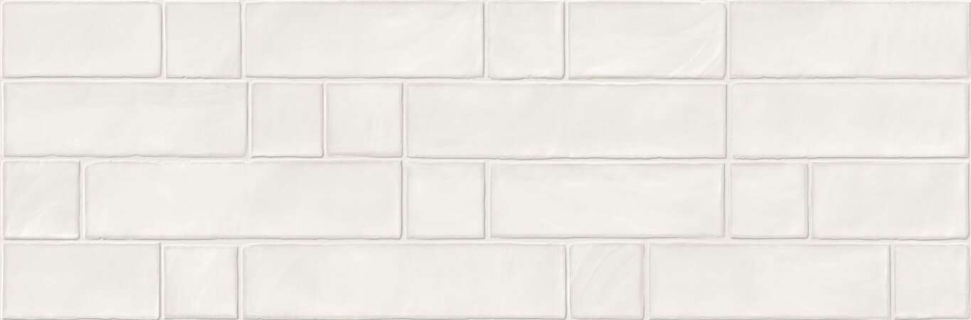 Керамическая плитка Azteca Atelier R90 Muretto Bianco, цвет белый, поверхность глянцевая, под кирпич, 300x900