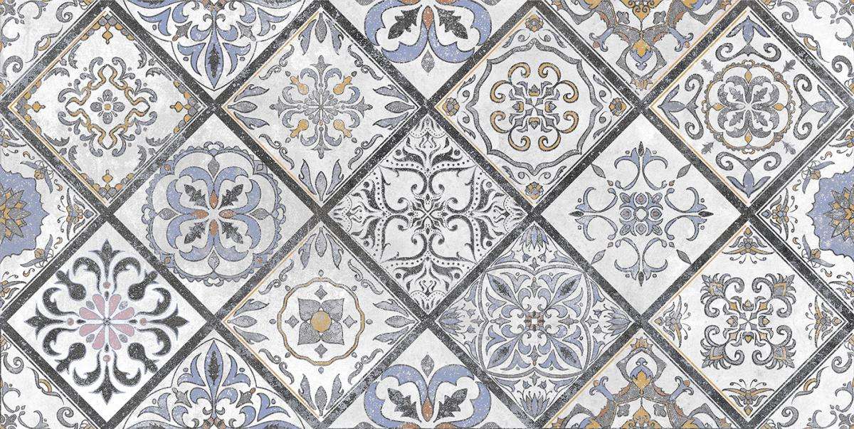 Декоративные элементы Laparet Etnis мозаика серый 18-00-06-3654, цвет серый синий, поверхность сатинированная, прямоугольник, 300x600